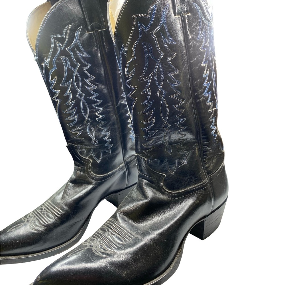 Tony Lama Black and Gray Western Boots - Picture 7 of 10